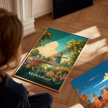 Keukenhof Gardens Poster | Dutch Tulip Garden Wall Art