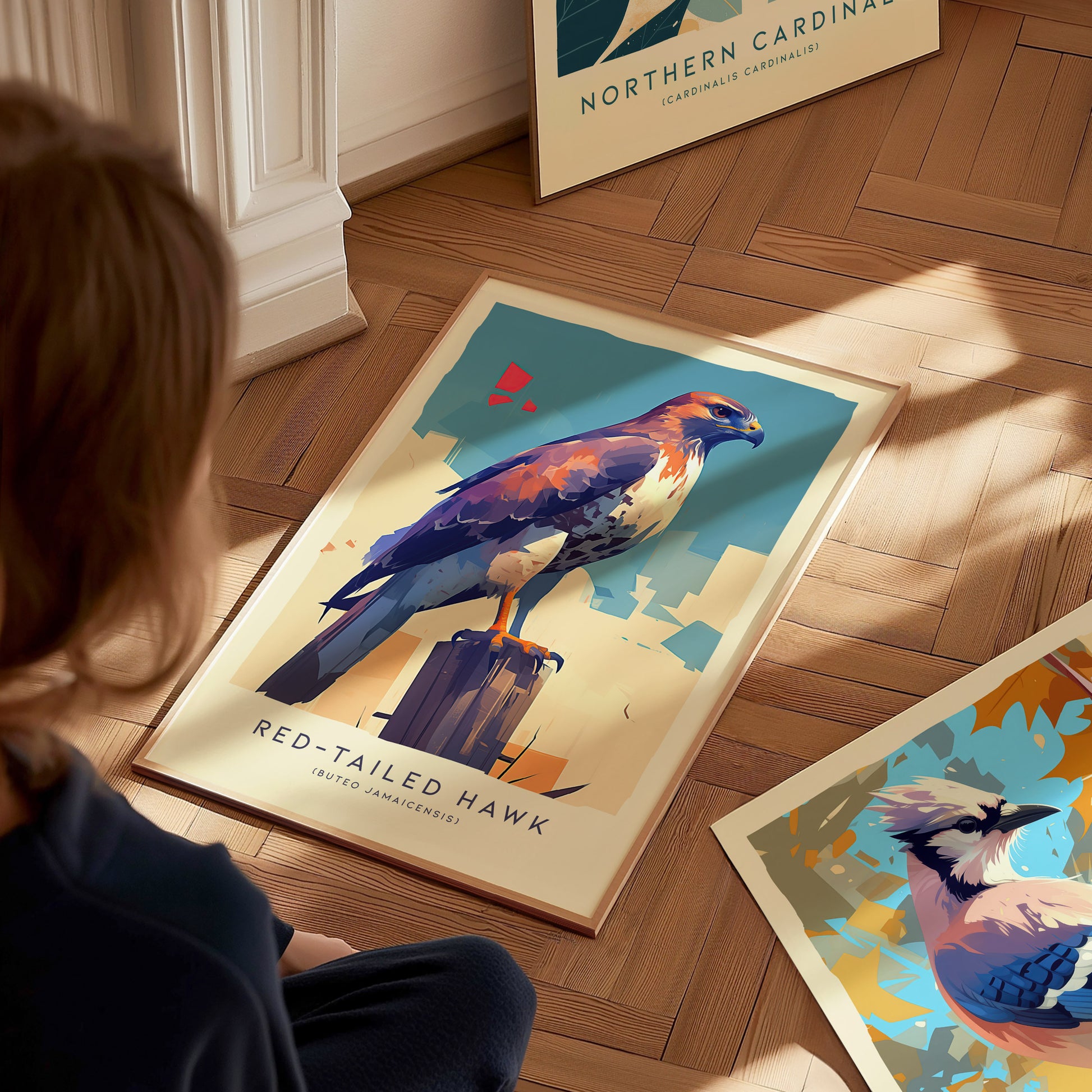 Red-Tailed Hawk Poster | Bird of Prey Art | Wildlife Nature Gift