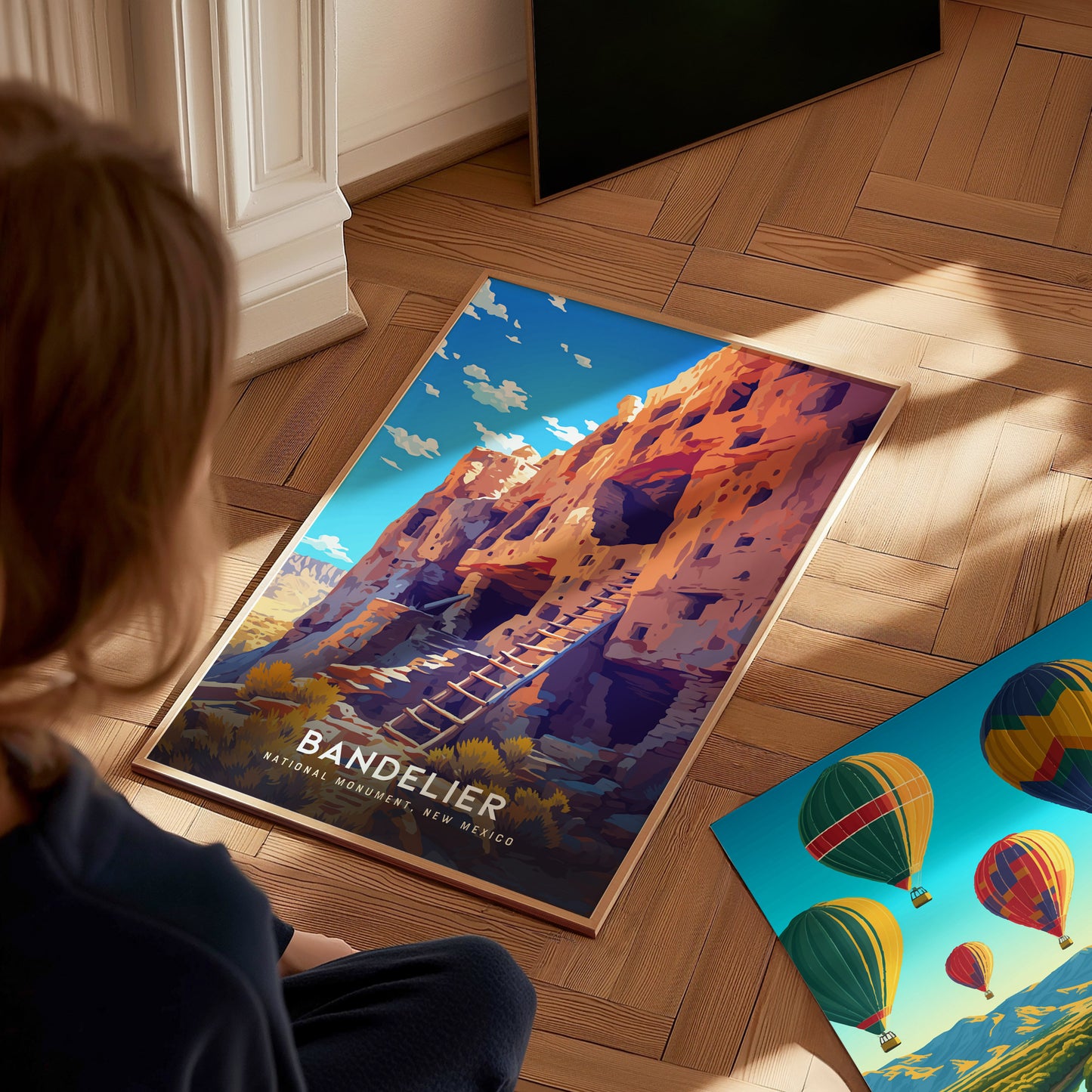 Bandelier National Monument Poster | New Mexico Pueblo Ruins Southwest Wall Art | Framed or Unframed