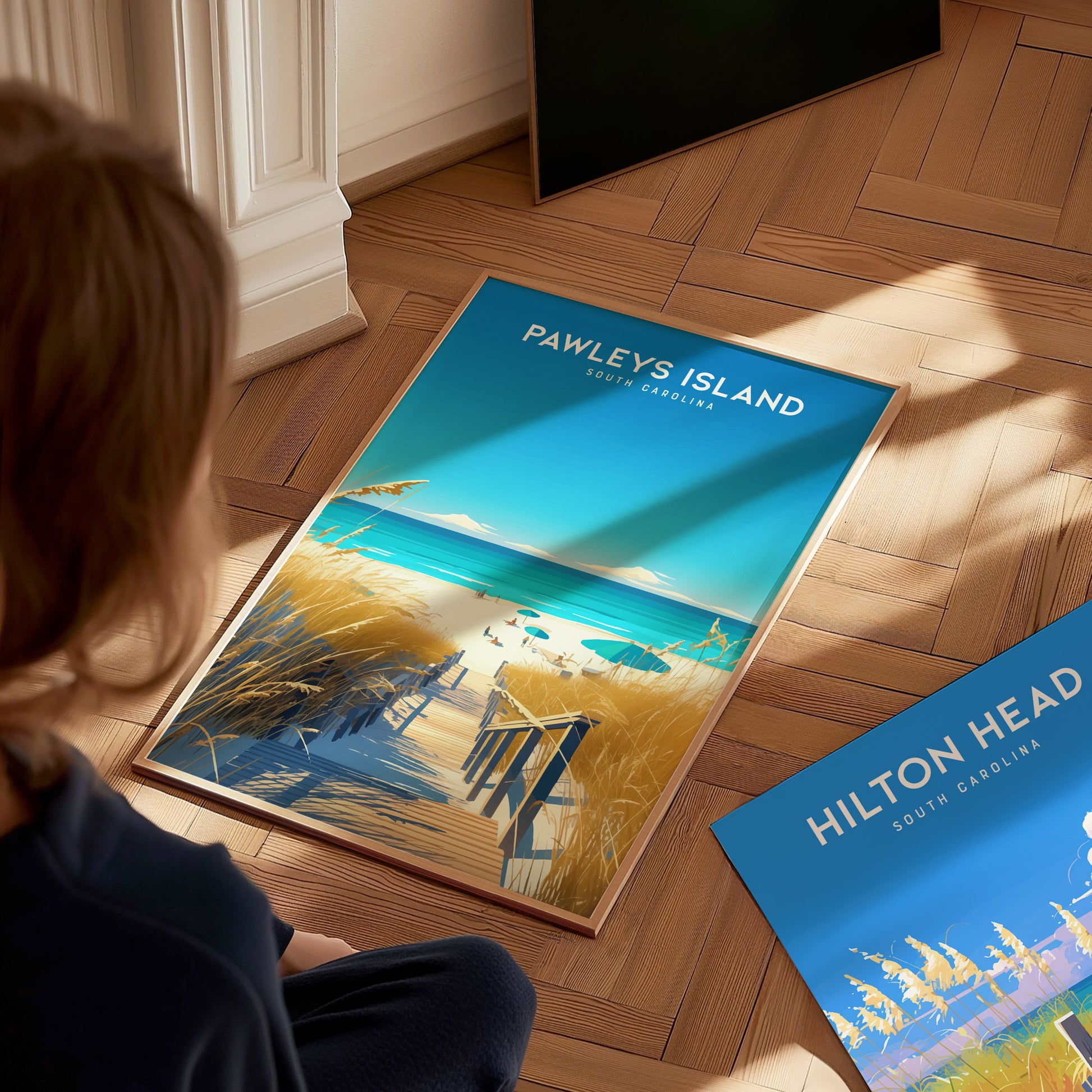 Pawleys Island South Carolina Poster | Coastal Beach Wall Art Print