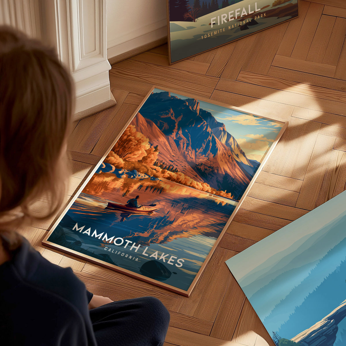 Mammoth Lakes, California Poster | Alpine Lake & Mountain Wilderness Wall Art — styled in a modern interior