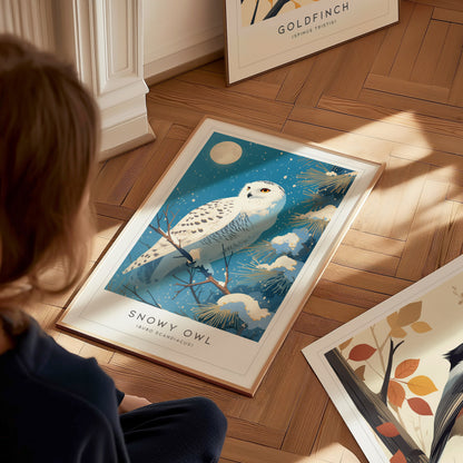 Snowy Owl Poster | Arctic Bird Wall Art | Winter Wildlife Print