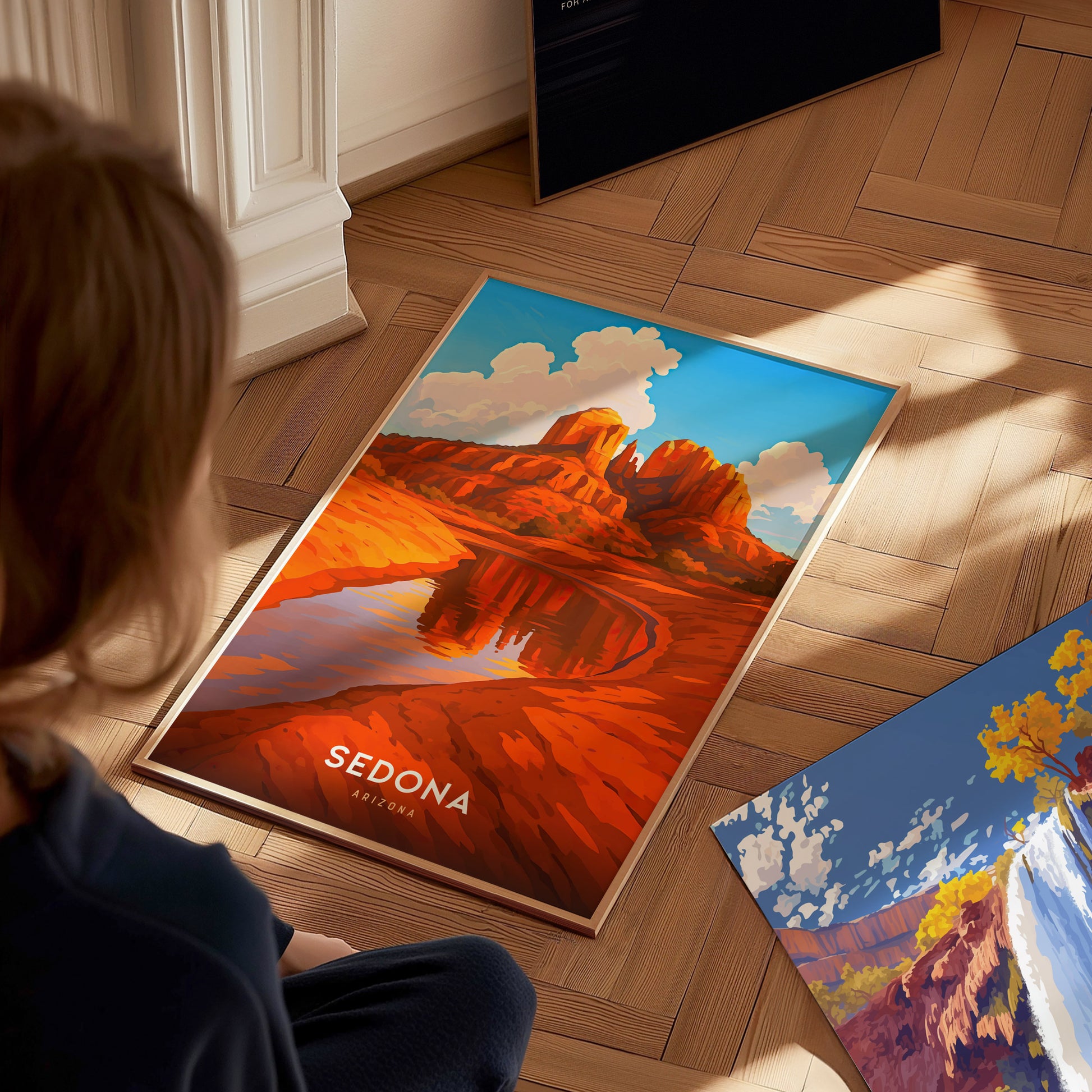 Sedona Arizona Poster | Red Rock Desert Art Southwest Travel Gift