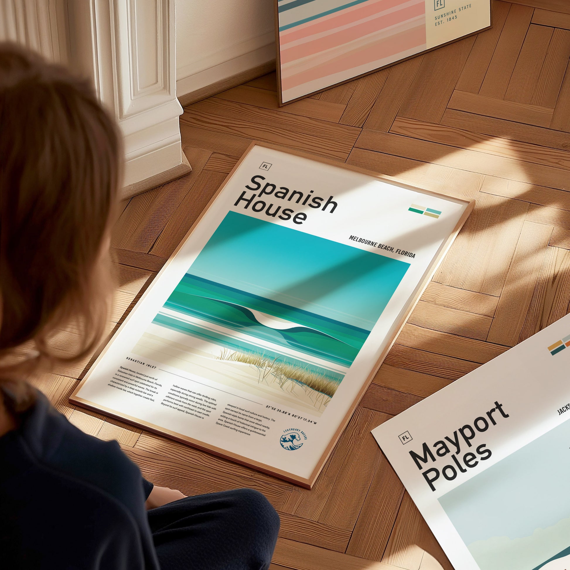 Spanish House Surf Spot Poster | Florida Surfer Wall Art