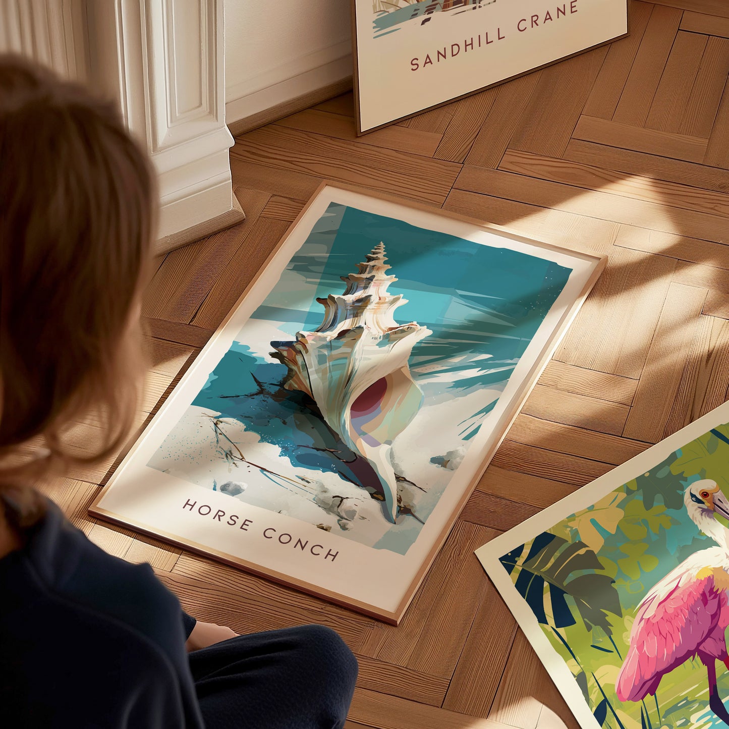 Horse Conch Shell Poster | Florida Ocean Wildlife Coastal Beach Wall Art