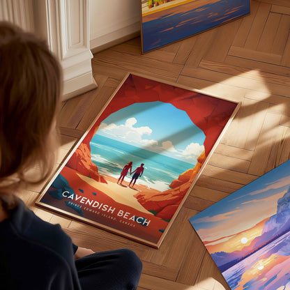 Cavendish Beach Poster | Prince Edward Island Canada Coastal Wall Art | Framed or Unframed