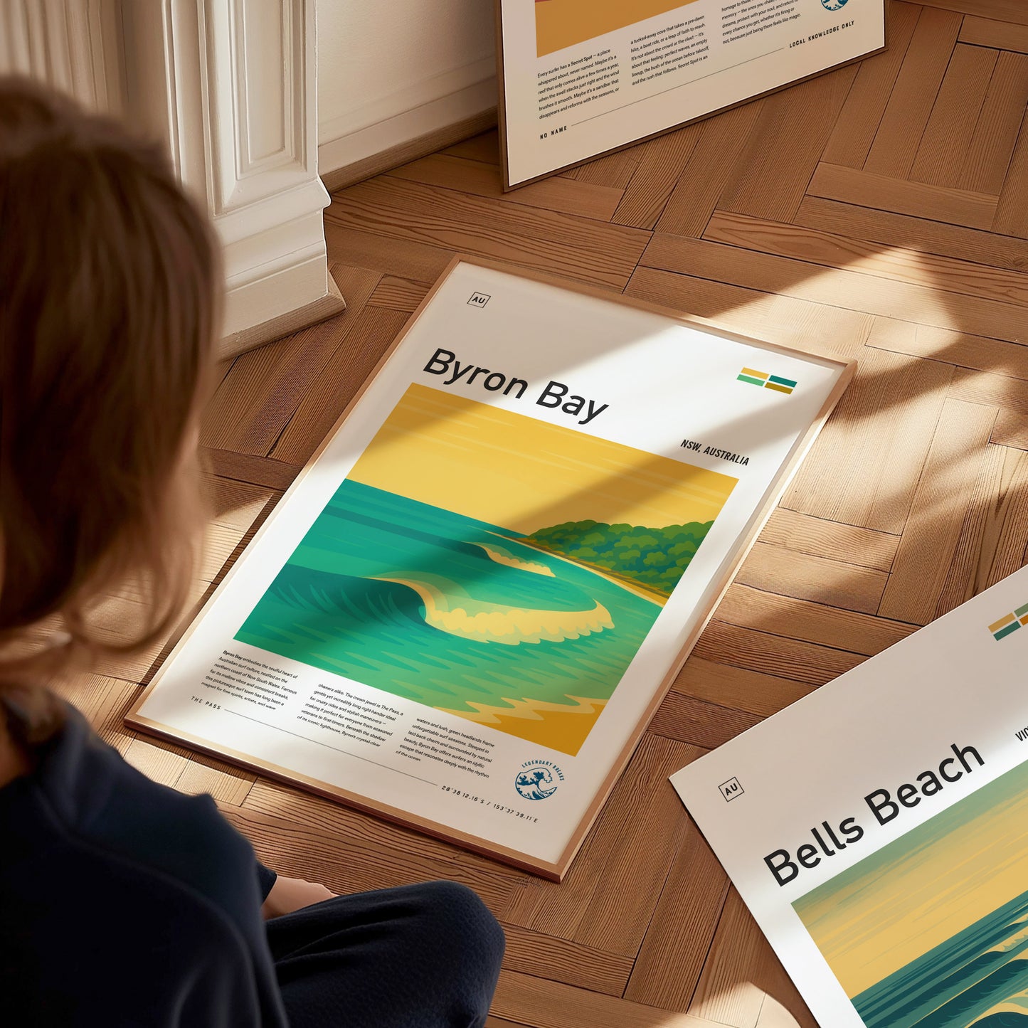 Byron Bay Surf Spot Poster | Australia Surfing Wall Art | Framed or Unframed