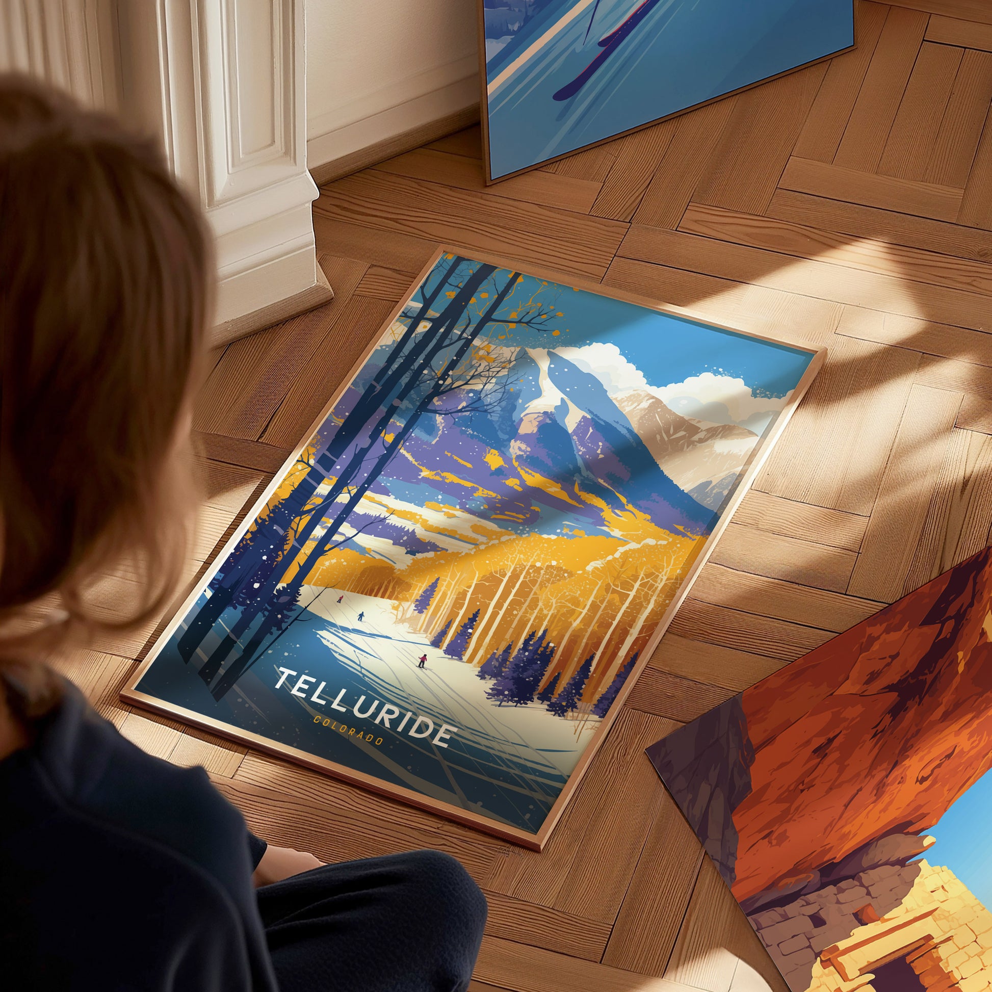 Telluride Poster | Colorado Ski Resort Vintage Rocky Mountain Art Gift