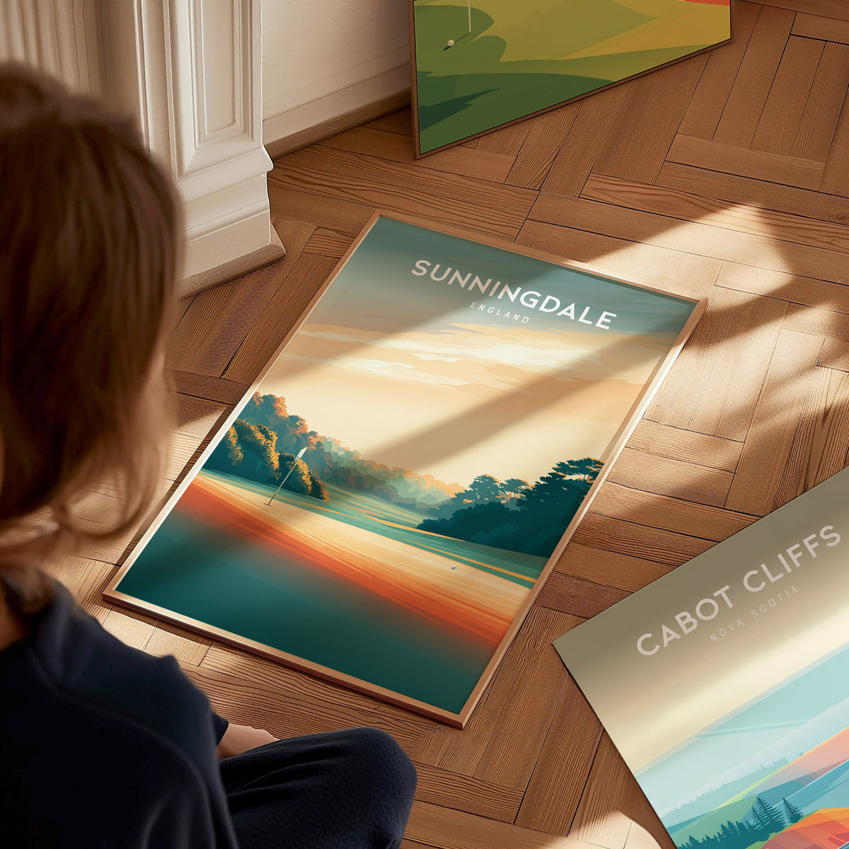 Sunningdale, England Poster | Classic Links Golfer Gift Wall Art — styled in a modern interior
