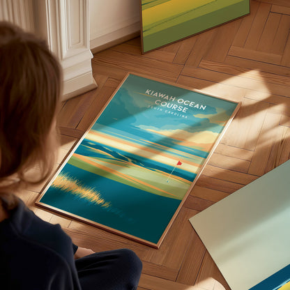 Kiawah Ocean Course, South Carolina Poster | Links Poster & Golfer Gift Wall Art — styled in a modern interior