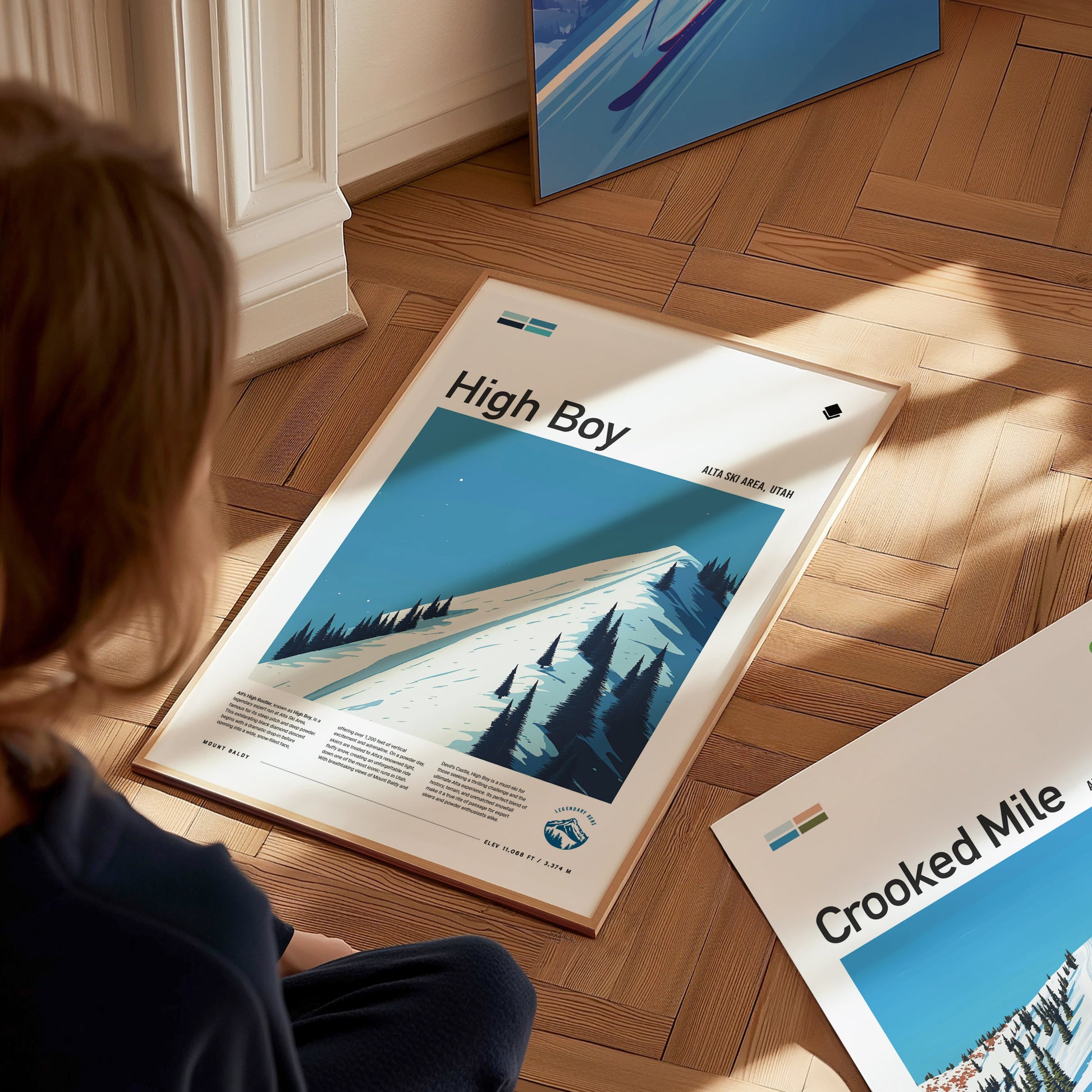 High Boy Ski Run Poster | Alta Ski Area Utah Wall Art