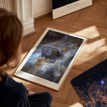 Superbubble Poster | N44 · Large Magellanic Cloud | NASA N44 Large Magellanic Cloud Astronomy Print — styled in a modern inte
