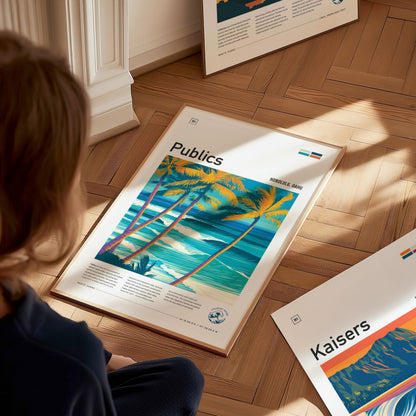 Publics, Hawaii Poster | Tropical Surf Break Island Wall Art — styled in a modern interior