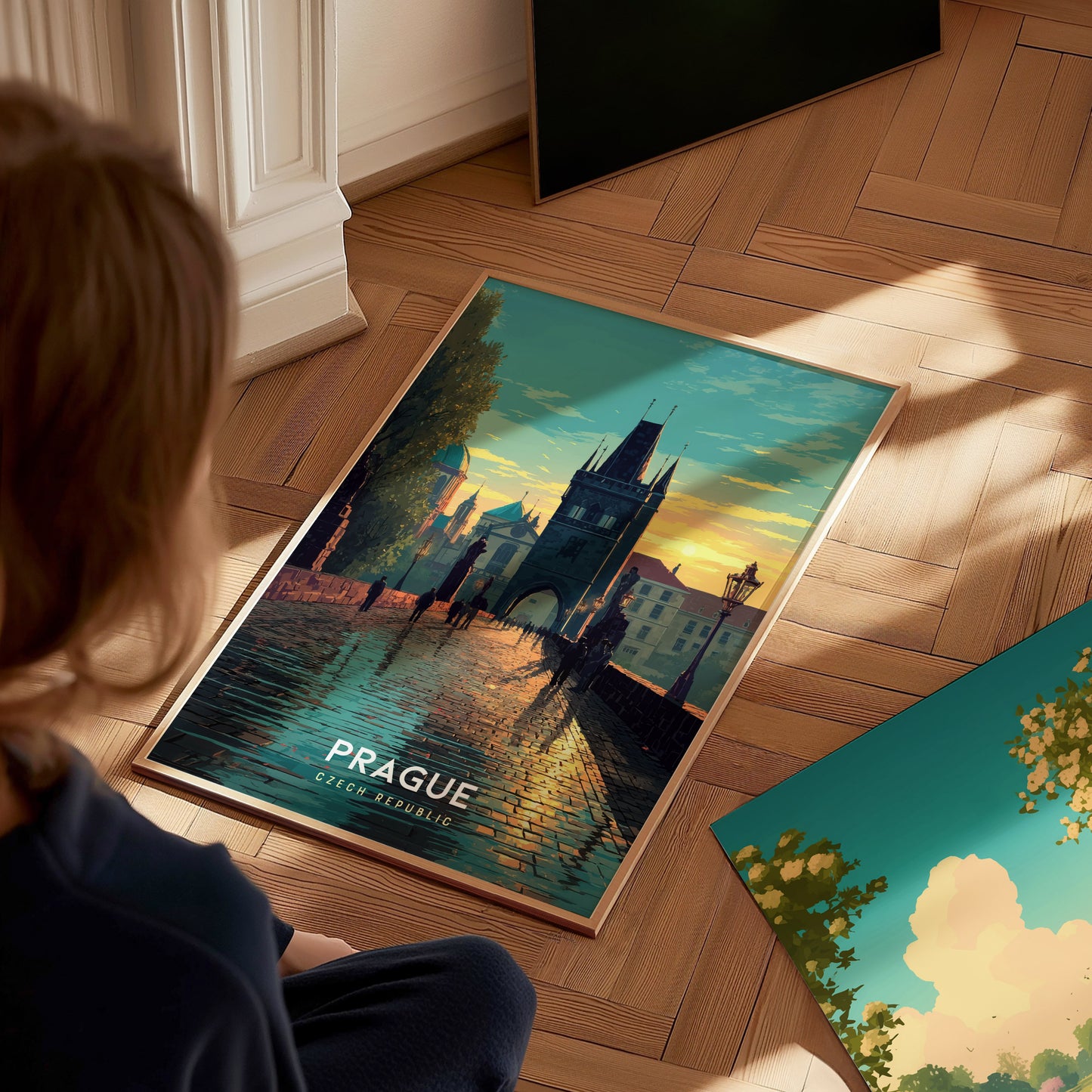 Prague Poster | Charles Bridge Sunset Art | Czech Republic Travel