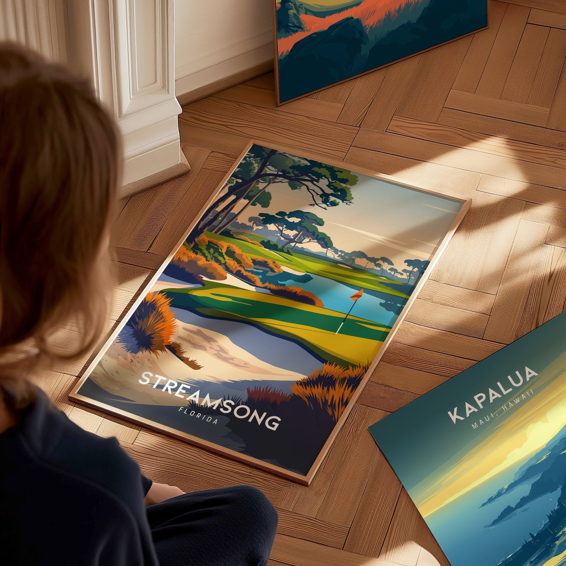 Streamsong, Florida Poster | Links Poster & Golfer Gift Wall Art — styled in a modern interior