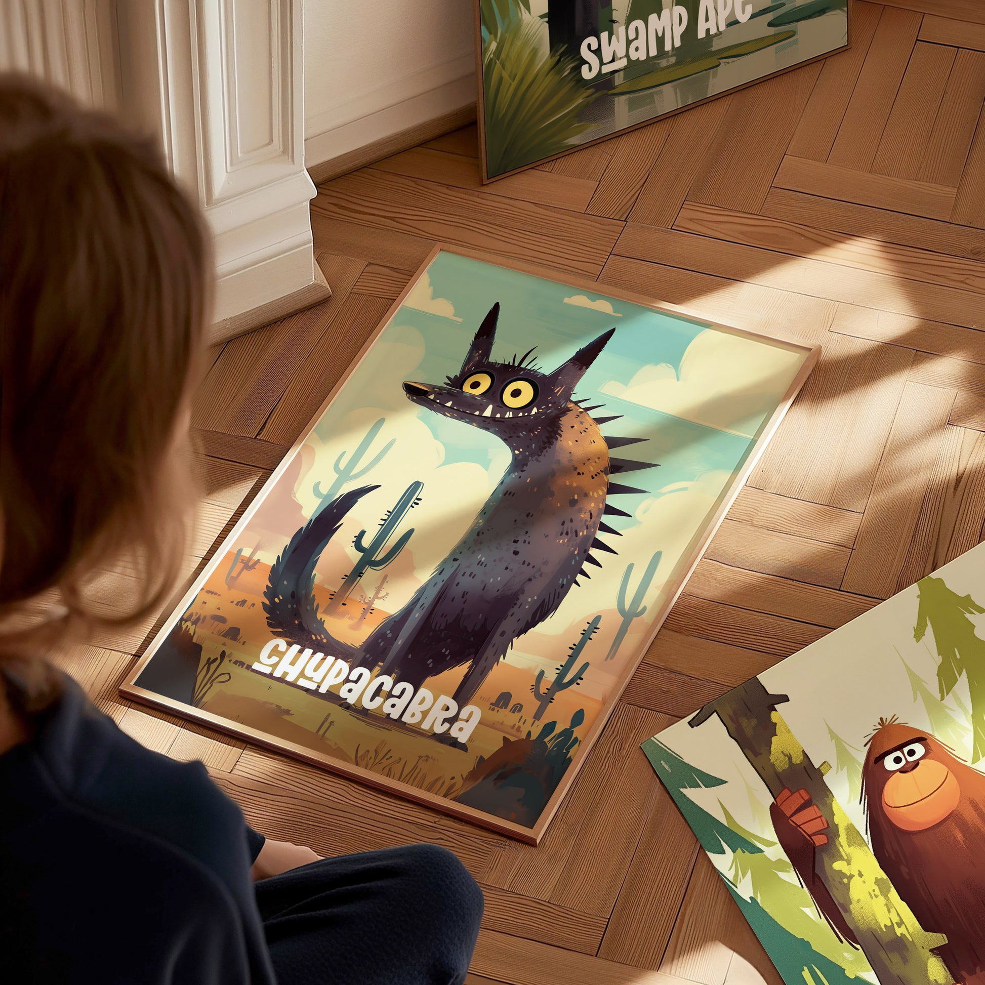 Chupacabra Cute Cryptids Poster | Kids Room Decor Wall Art | Framed or Unframed