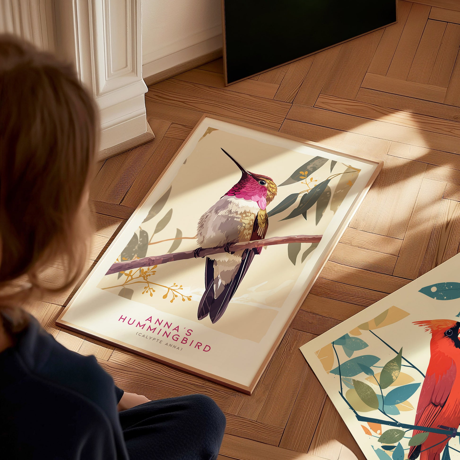 Annas Hummingbird Bird Poster | Vintage Audubon Print Wildlife Wall Art | Framed or Unframed