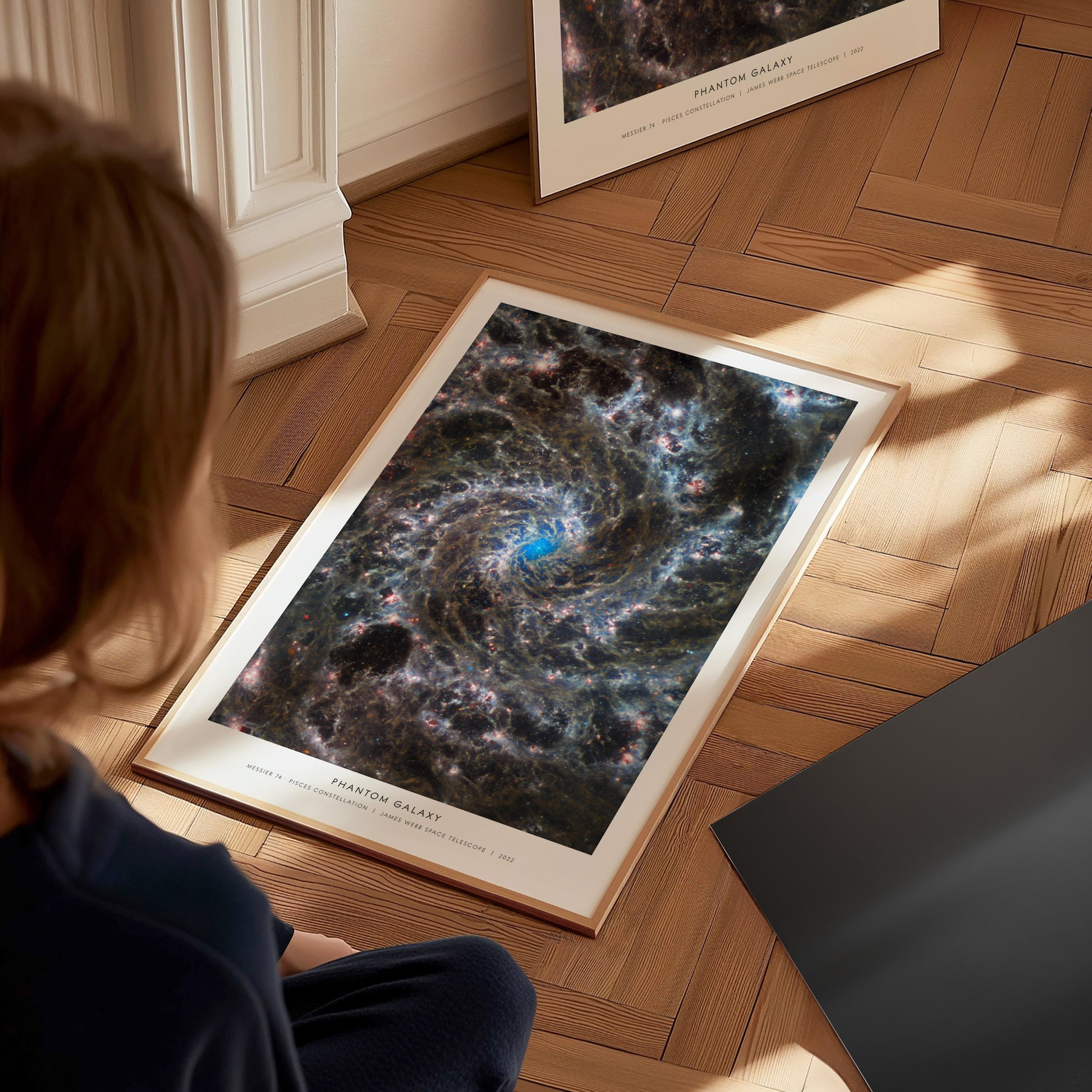 PHANTOM GALAXY Landscape Poster | NASA Space Photography Wall Art — styled in a modern interior
