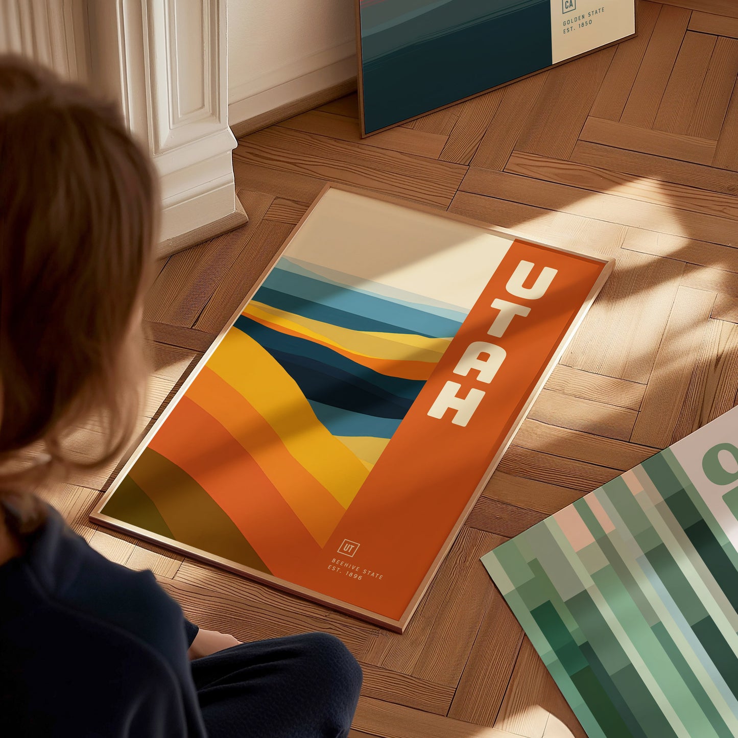 Utah Poster | Beehive State Minimalist Red Rock Abstract Art