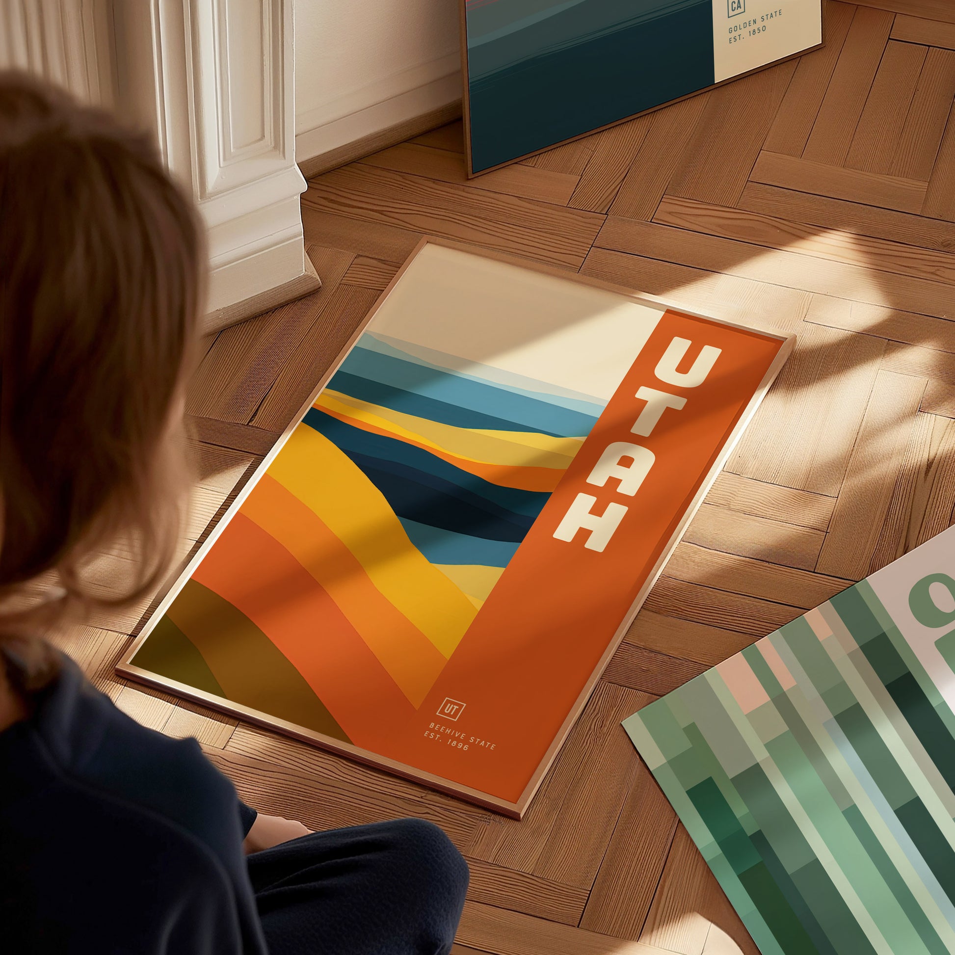 Utah Poster | Beehive State Minimalist Red Rock Abstract Art