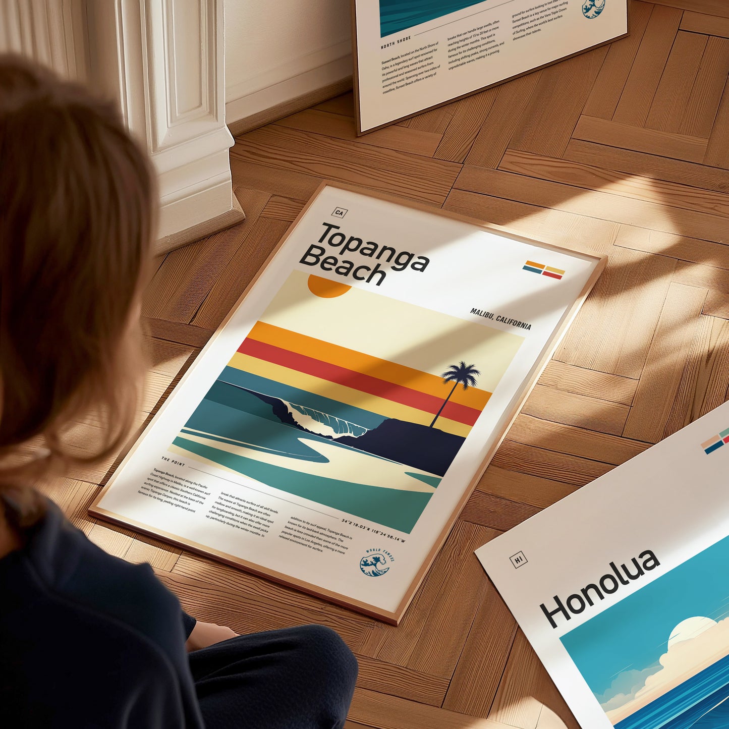 Topanga Beach Poster | Malibu Surf Spot Wall Art Print