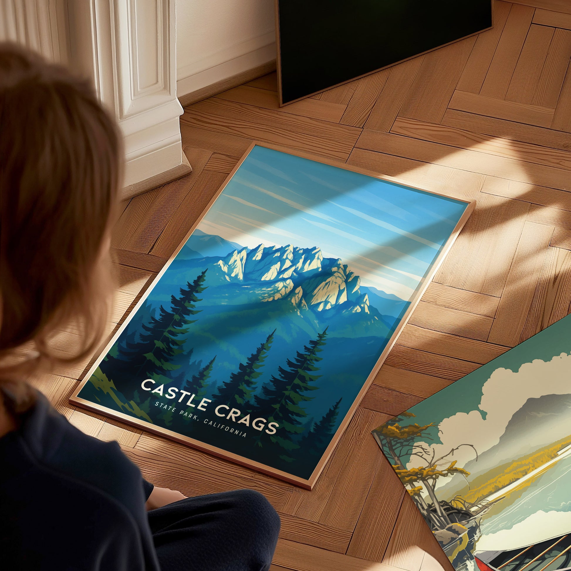 Castle Crags State Park Poster | California Mountain Nature Wall Art | Framed or Unframed