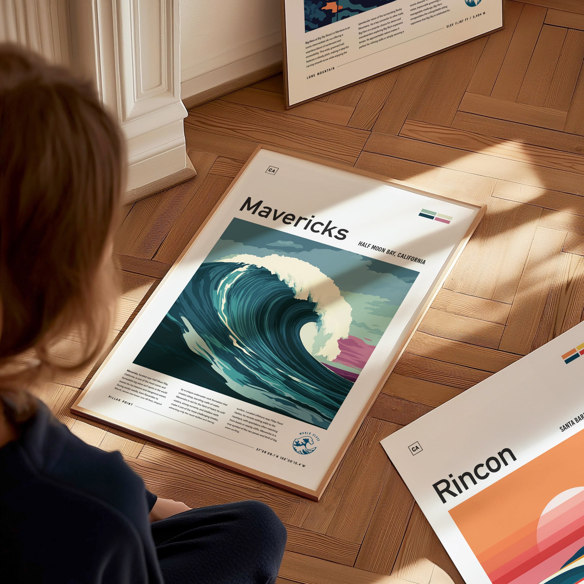 Mavericks Surf Poster | Half Moon Bay California Big Wave Wall Art