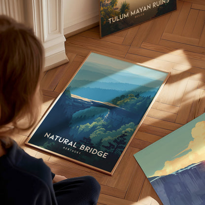 Natural Bridge, Kentucky Poster | Ancient Stone Arch Forest Wall Art — styled in a modern interior