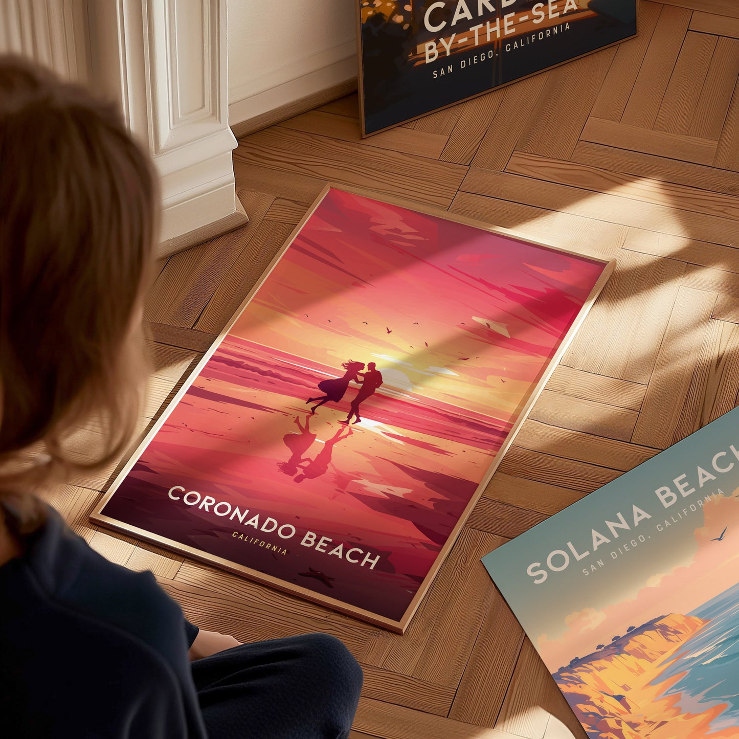 Coronado Beach Poster | San Diego California Coastal Wall Art | Framed or Unframed