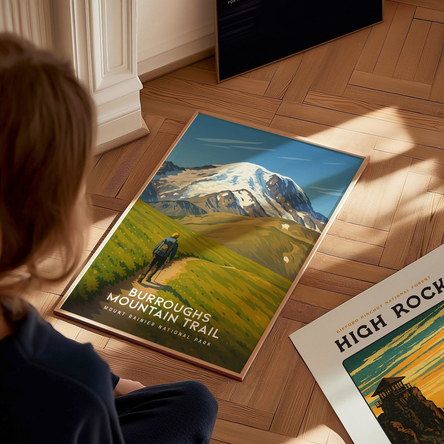 Burroughs Mountain Trail Poster | Mount Rainier National Park Wall Art Print | Framed or Unframed