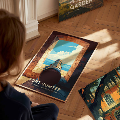 Fort Sumter Poster | Historic Charleston South Carolina Wall Art | Framed or Unframed