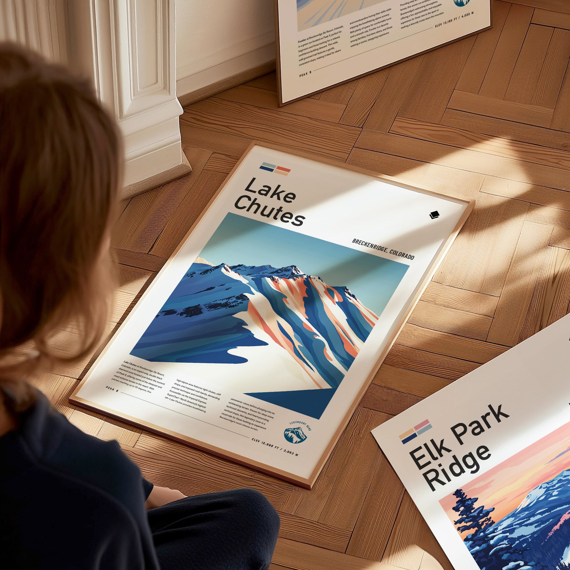 Lake Chutes Breckenridge Poster | Colorado Extreme Terrain Ski Run Wall Art