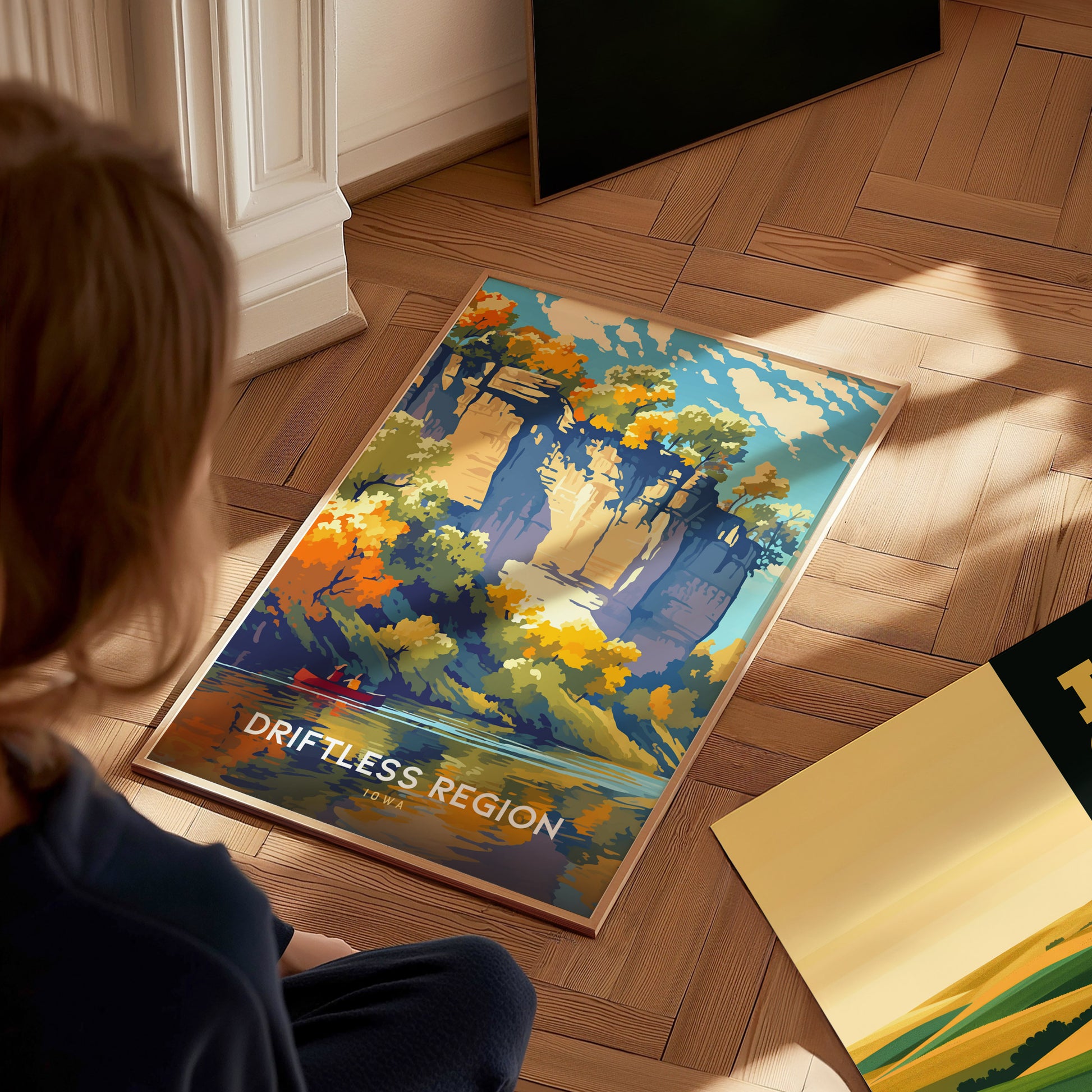 Driftless Region Iowa Poster | Fall Bluffton Landscape Wall Art