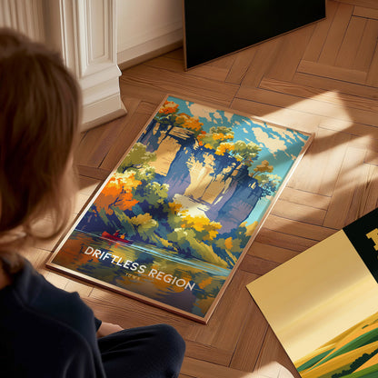 Driftless Region Iowa Poster | Fall Bluffton Landscape Wall Art