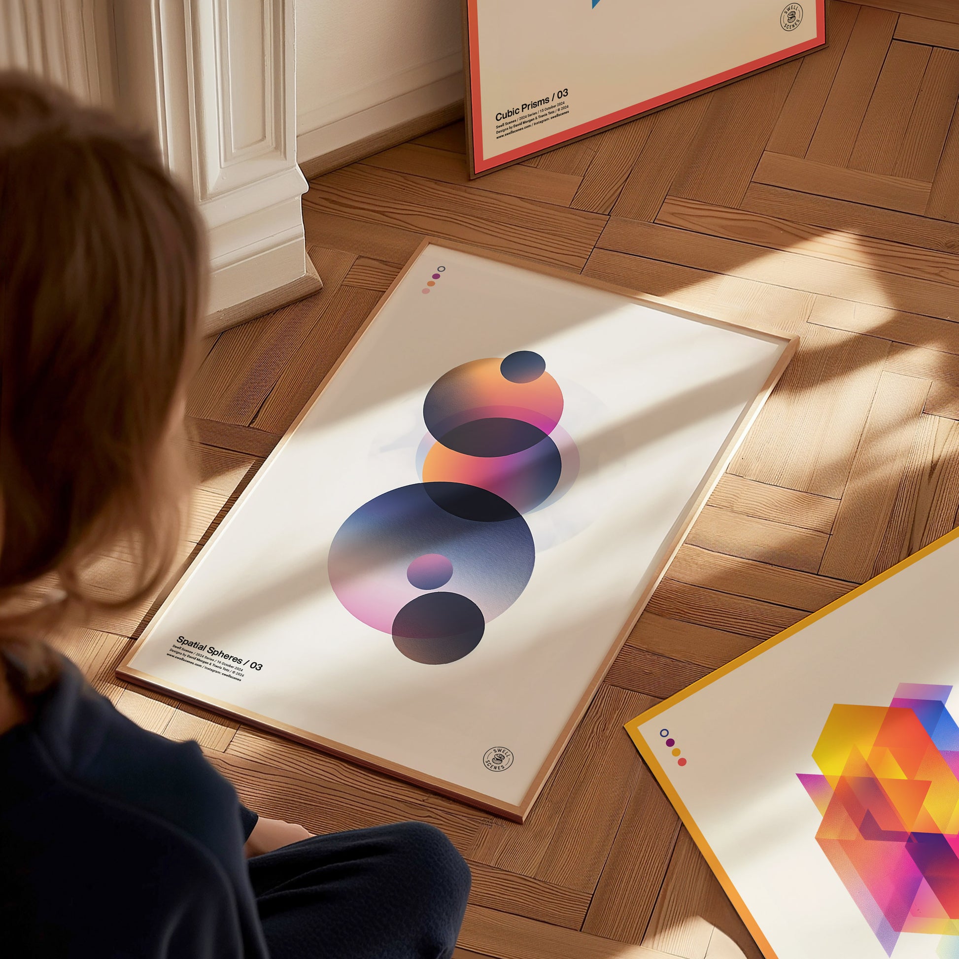 Spatial Spheres 03 Poster | Modern Abstract Art Minimalist Geometric