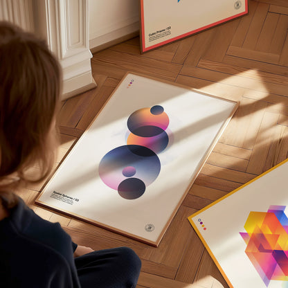 Spatial Spheres 03 Poster | Modern Abstract Art Minimalist Geometric