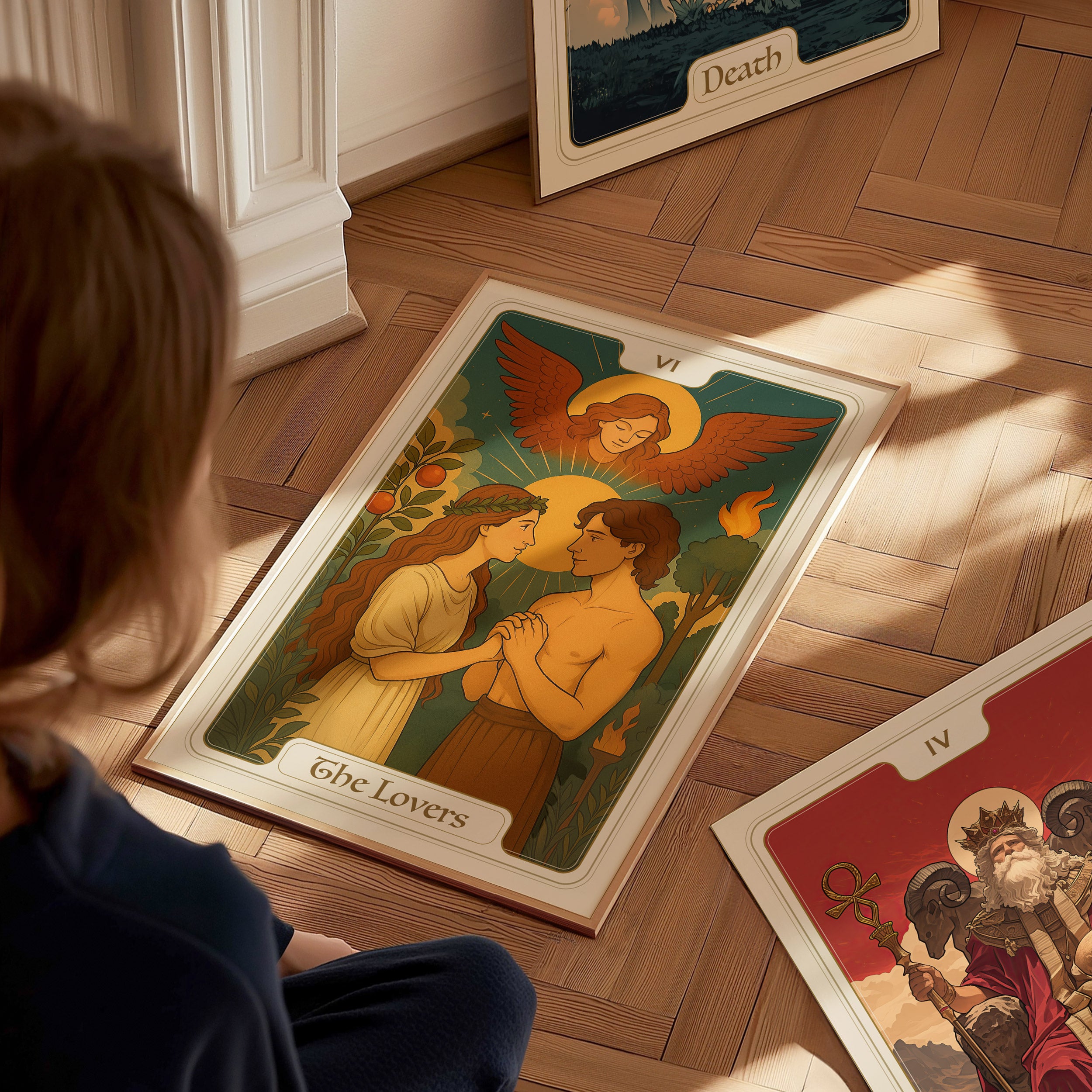 The Lovers Tarot Card Poster | Major Arcana Love Art Romantic Gift