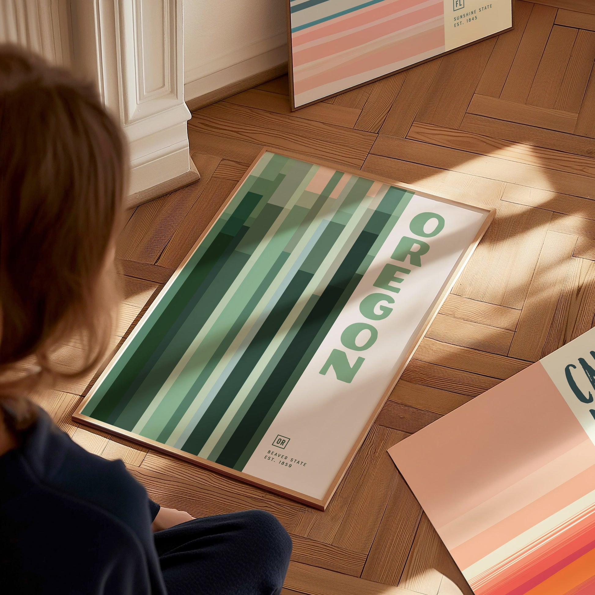 Oregon Minimalist Poster | Modern State Wall Art Print