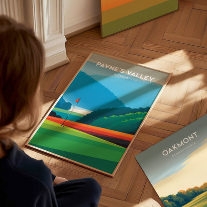 Payne's Valley, Missouri Poster | Links Poster & Golfer Gift Wall Art — styled in a modern interior