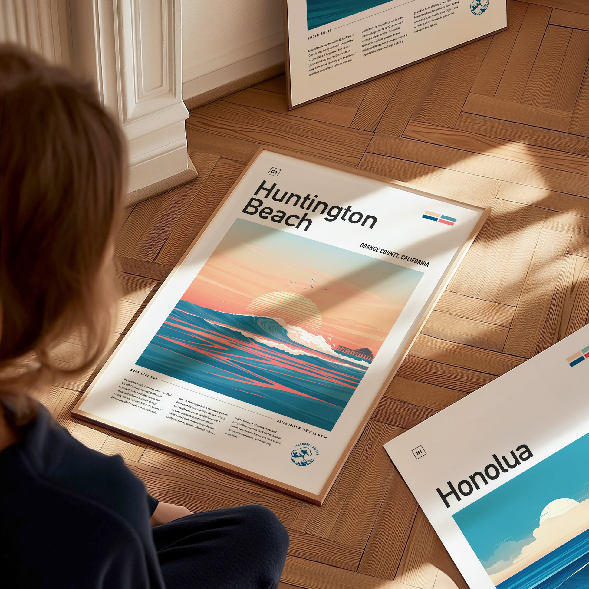 Huntington Beach Surf Spot Poster | Surf City USA Wall Art