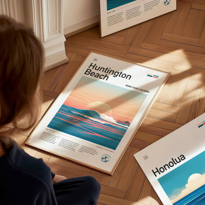 Huntington Beach Surf Spot Poster | Surf City USA Wall Art