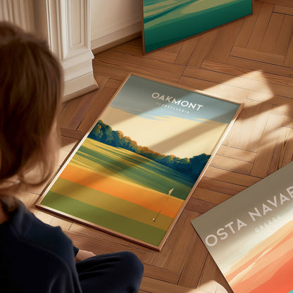 Oakmont, Pennsylvania Poster | Classic Links Golfer Gift Wall Art — styled in a modern interior