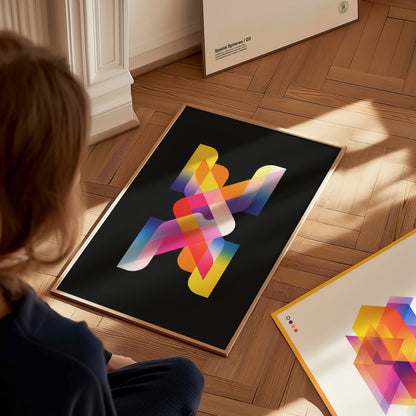 Lite-Brite Style Poster | Retro 80s Peg Light Wall Art