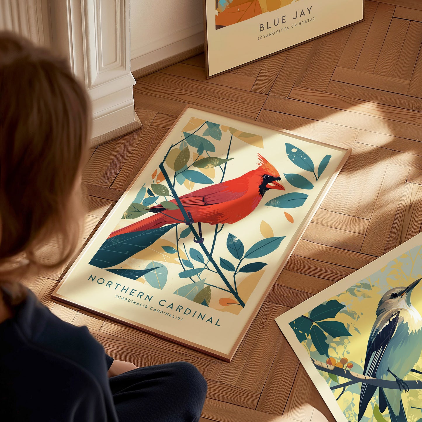 Northern Cardinal Poster | Trendy Modern Bird Wall Art