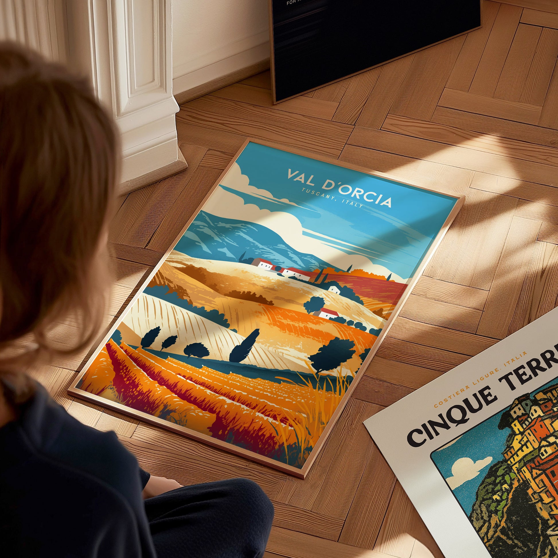 Val d'Orcia Poster | Tuscany Italy Art | Kitchen Wall Decor