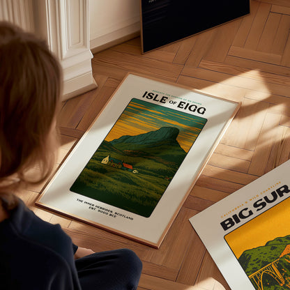 Isle of Eigg Poster | Vintage An Sgurr Scotland Wall Art