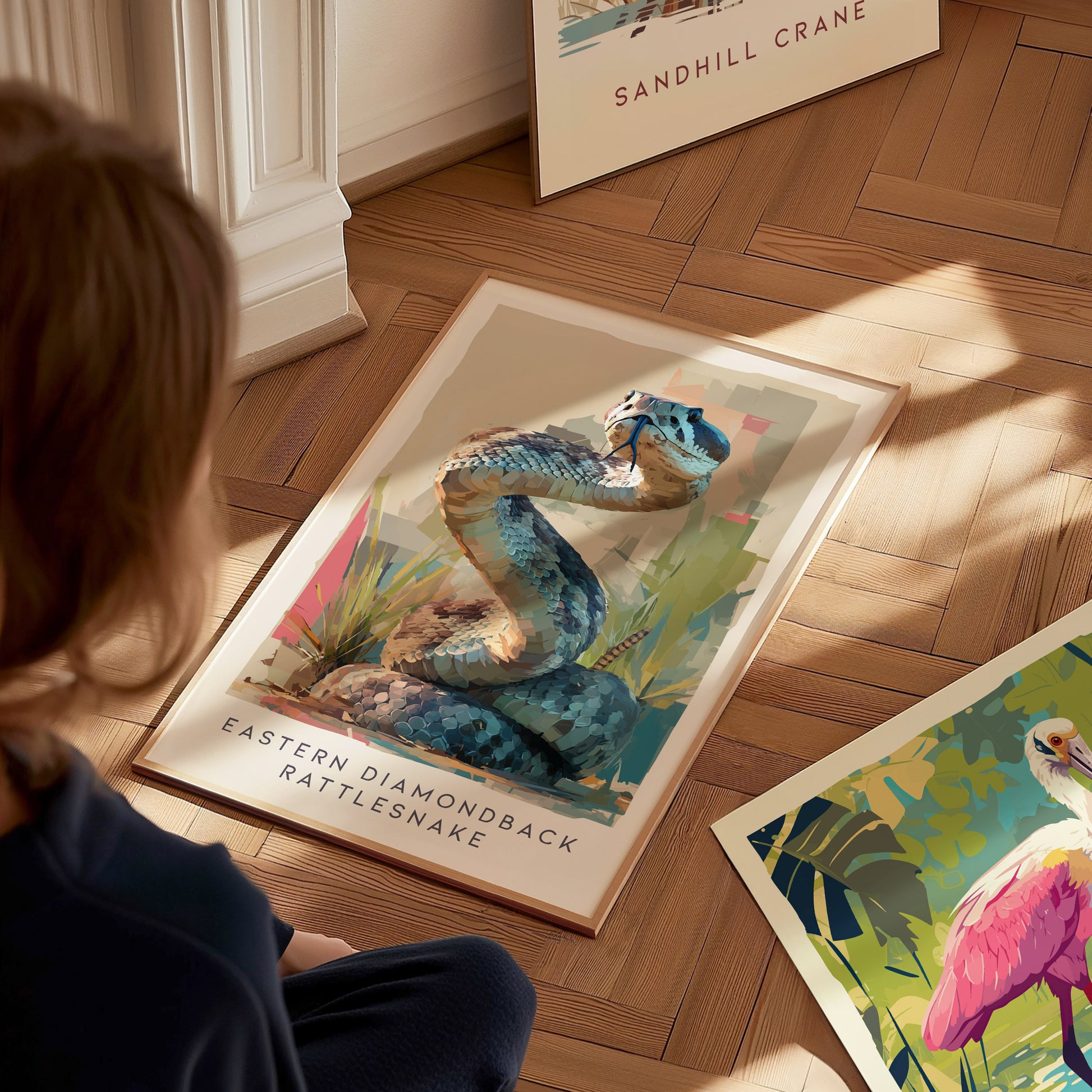 Eastern Diamondback Rattlesnake Print | Florida Wildlife Snake Wall Art