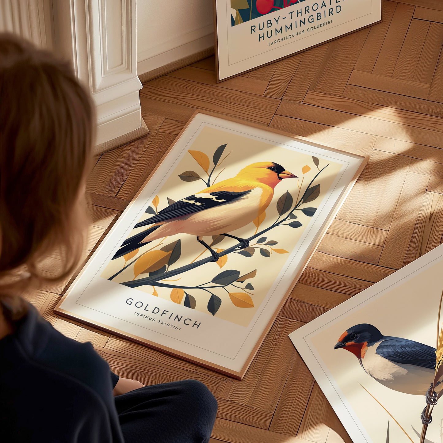 Goldfinch Audubon Print | Modern Bird Lover Wall Art | Framed or Unframed