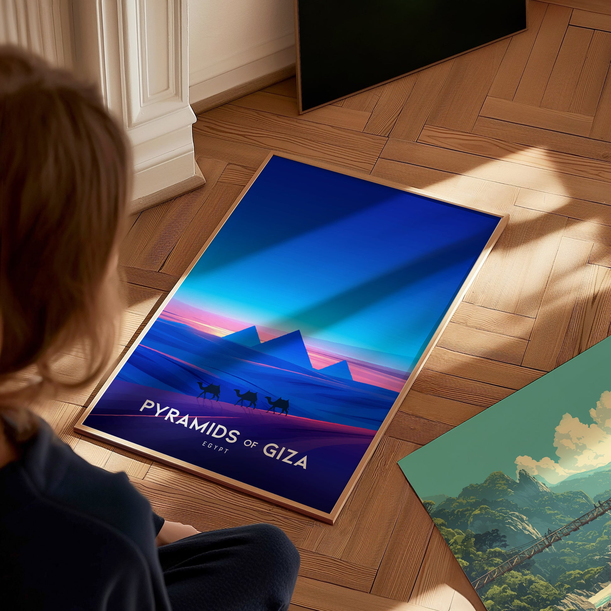 Pyramids of Giza Poster | Egypt Travel Wall Art | History Gift Print