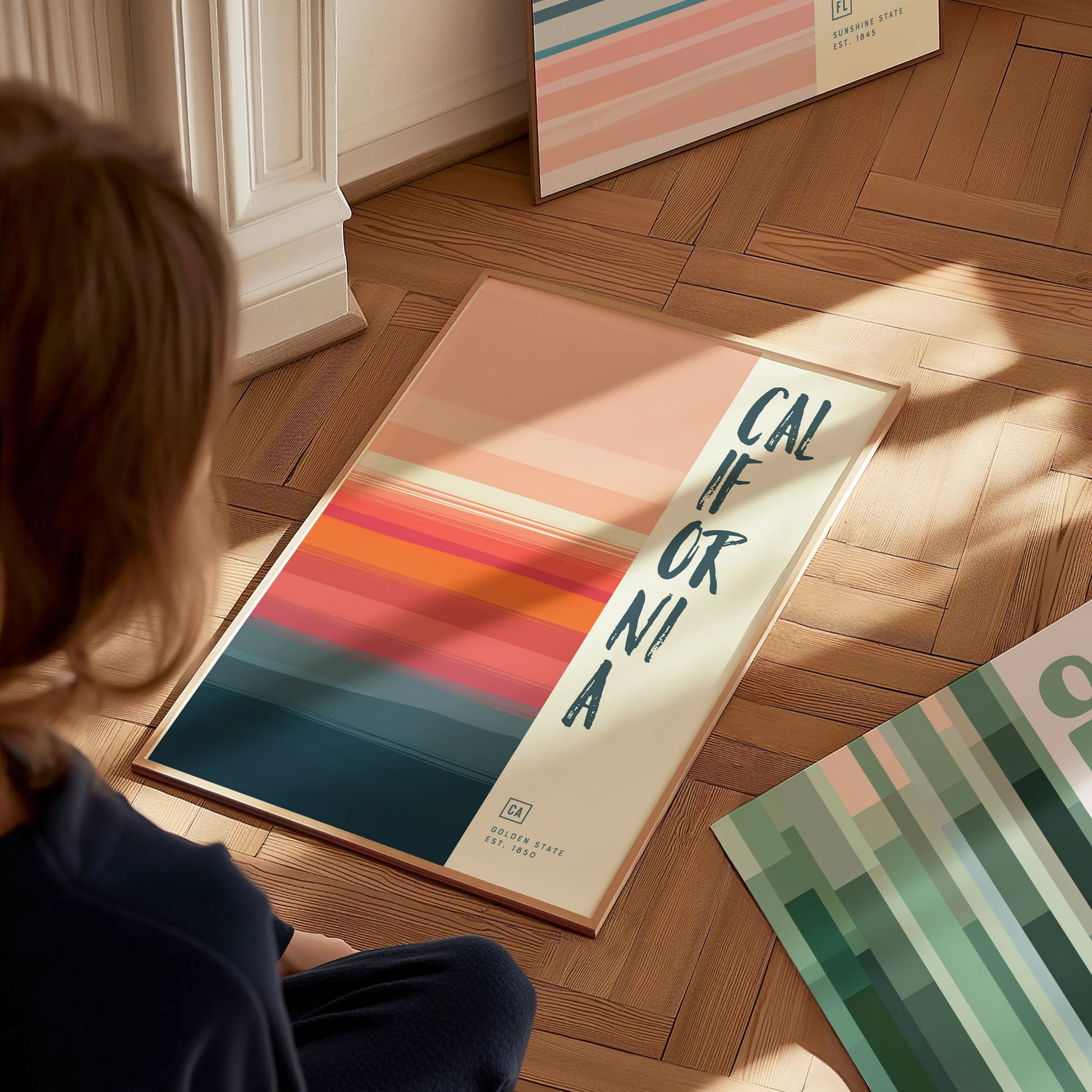 California Minimalist Design Poster | CA Abstract Wall Art